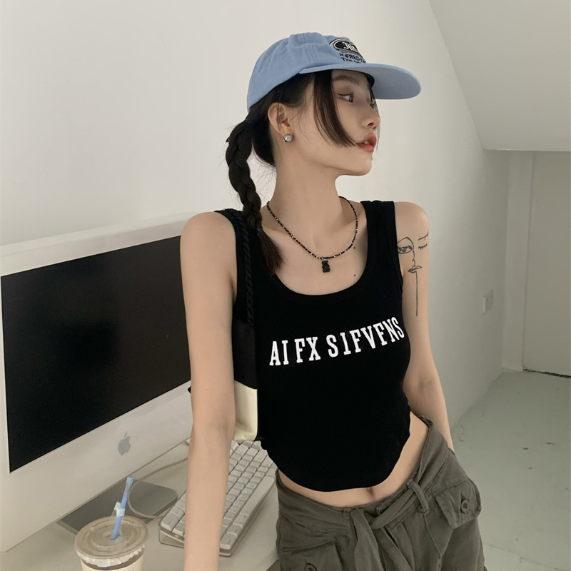 黑色修身辣妹小个子显瘦运动背心内搭夏季小吊带打底小上衣MZK