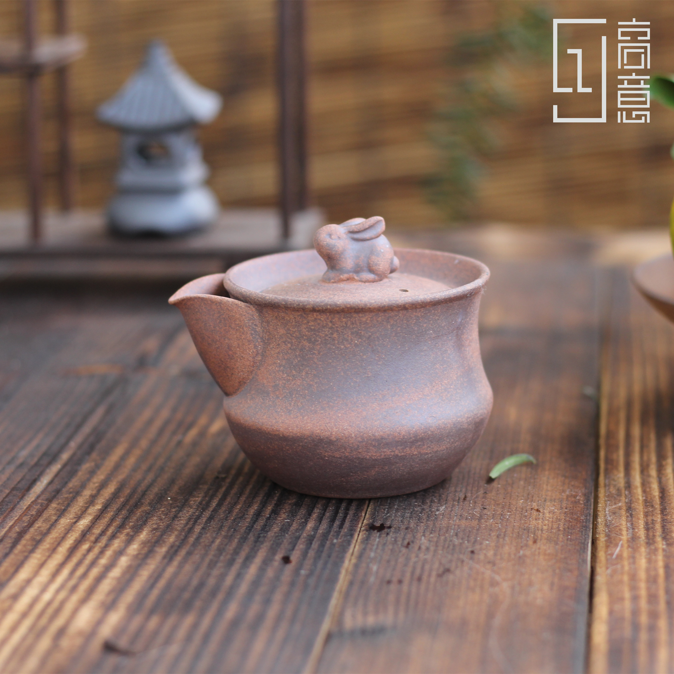 老岩泥7#兔子宝瓶手抓壶.3758.粗陶复古茶壶功夫茶具陶瓷单壶