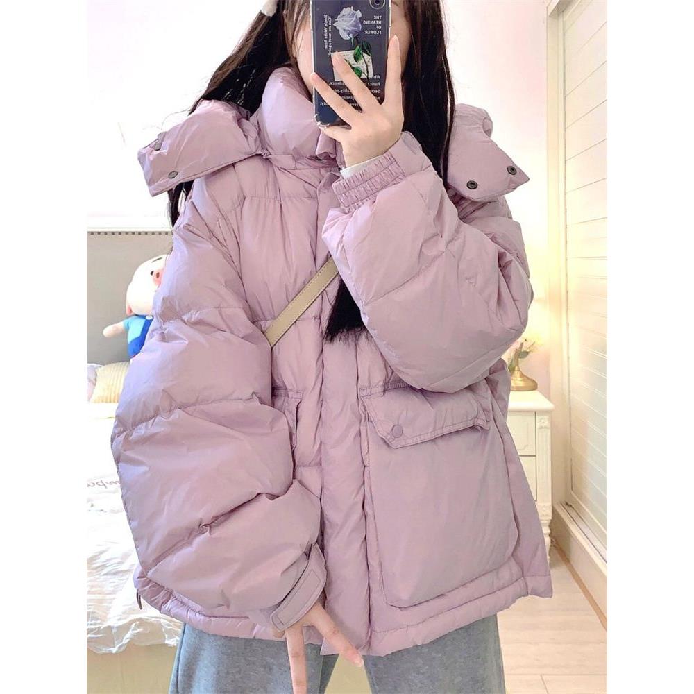 韩版连帽棉服约时尚连帽长袖加厚面包服棉衣女冬季新款甜美休闲