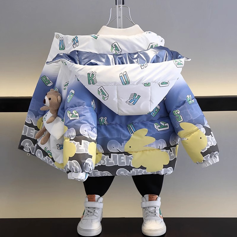 小黄鸭森活男童棉服2023新款洋气羽绒宝宝冬装加厚棉袄衣服儿童免