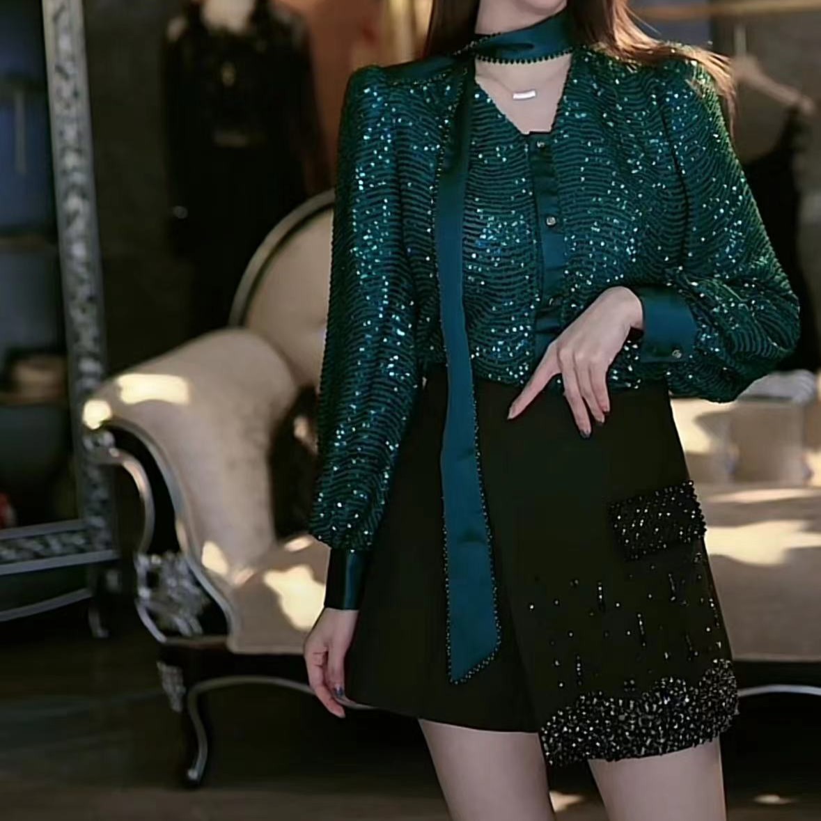 SEJI/瑟纪时尚宠儿重工气质短裤