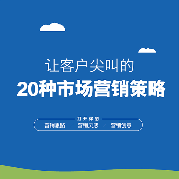 20种市场营销策略两百小案例送视频课程实体商家企业营销促销方案