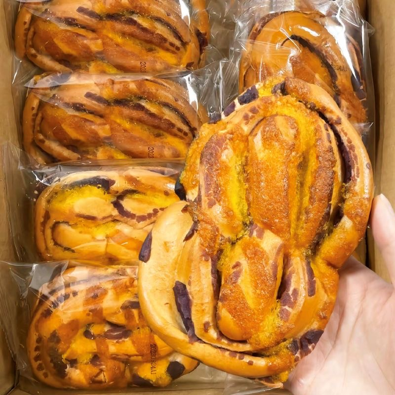 【椰蓉紫薯夹心面包】80g*袋整箱早餐面包紫薯饱腹代餐食品零食营