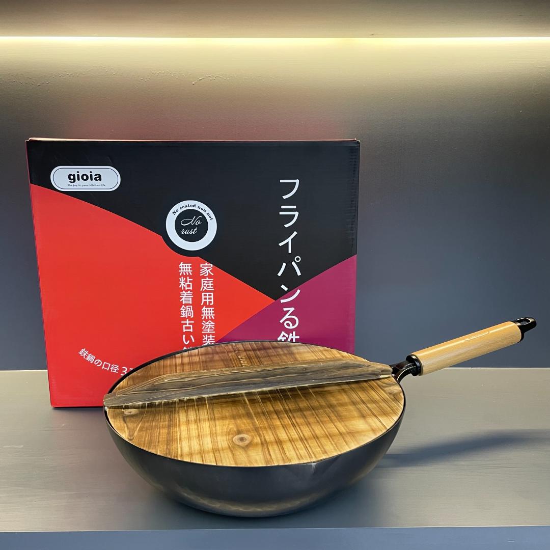 D122# 32CM日式极铁锅精铁家用无涂层炒菜锅不粘锅