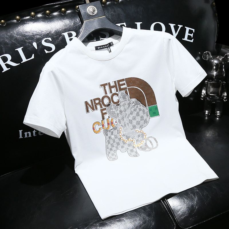 欧货高品质男士纯棉短袖T恤春夏季新款潮流修身圆领半袖男体恤ins