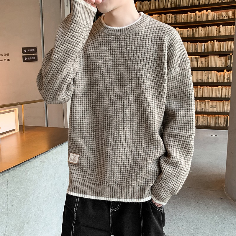 高档毛衣男宽松冬季加厚保暖打底衫帅气百搭洋气针织线衣品质男装