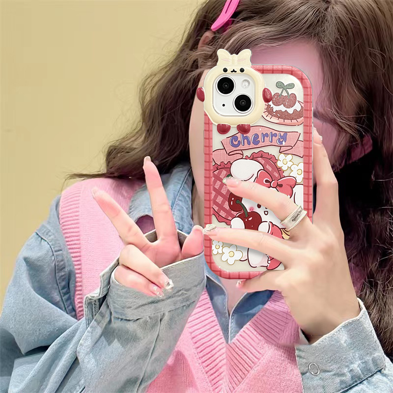 兔兔樱桃适用iPhone15promax/14手机壳13女12华为/vivo/小米/oppo