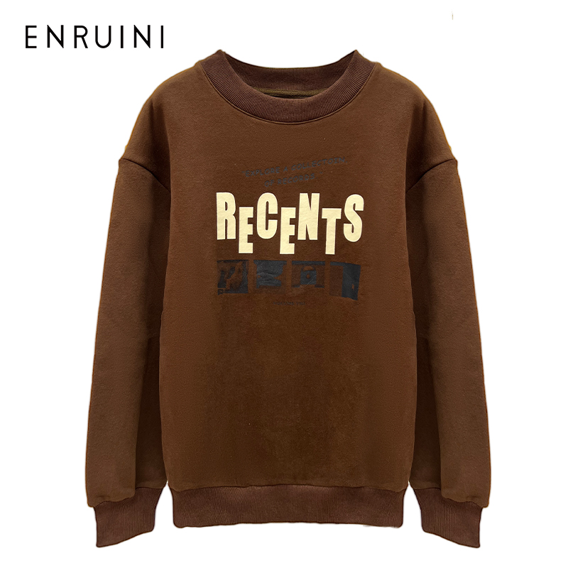 恩瑞妮新款冬装加绒卫衣套头卫衣D1DH33711