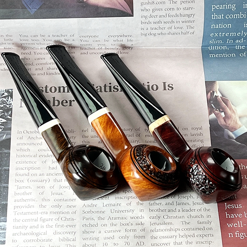 直播间同款石楠木烟斗手工制作过滤烟斗直斗牛头烟斗9MM大空腔斗