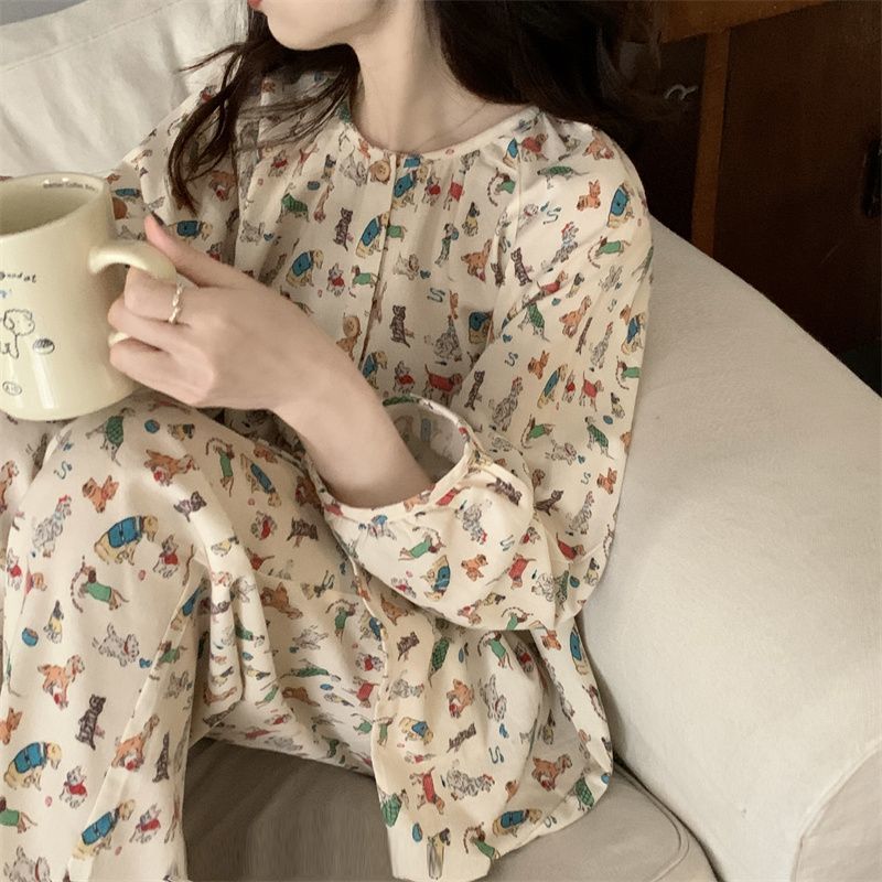 溯源好物甜美卡通睡衣女春秋季2023年新款可外穿家居服套装女长袖