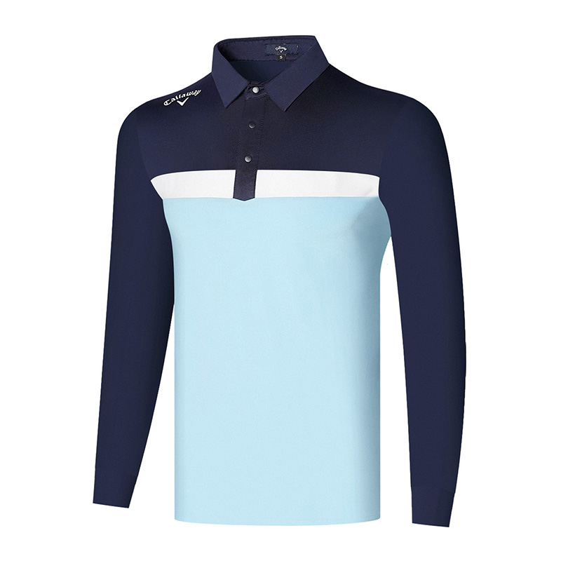 2023高尔夫新球衣服装长袖T恤秋冬季速干弹力GOLF运动polo衫球男