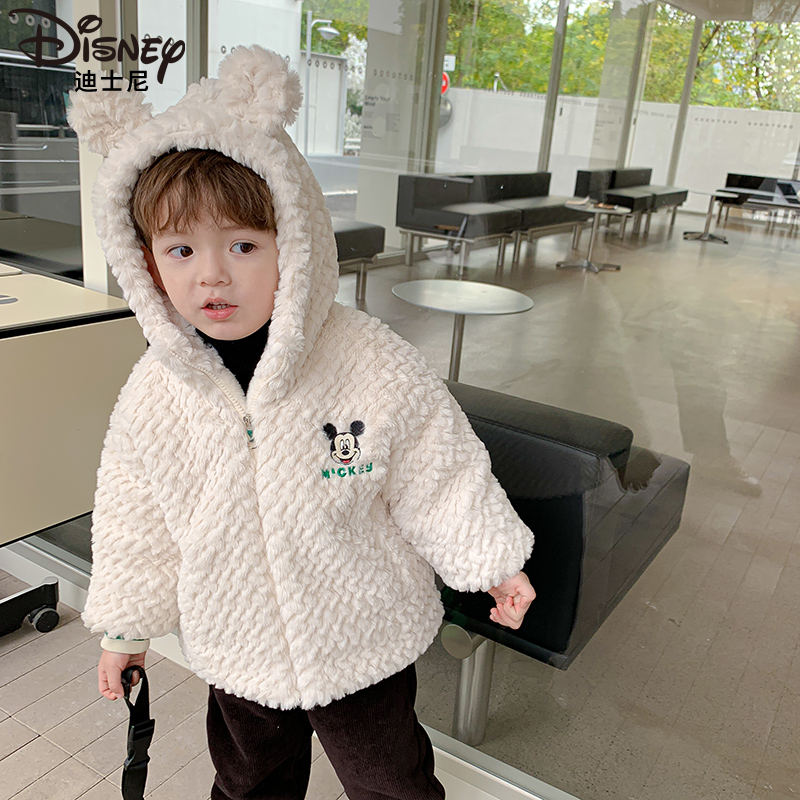 Disney/迪士尼儿童冬装加绒保暖外套冬季宝宝洋气衣服XOW4SW159