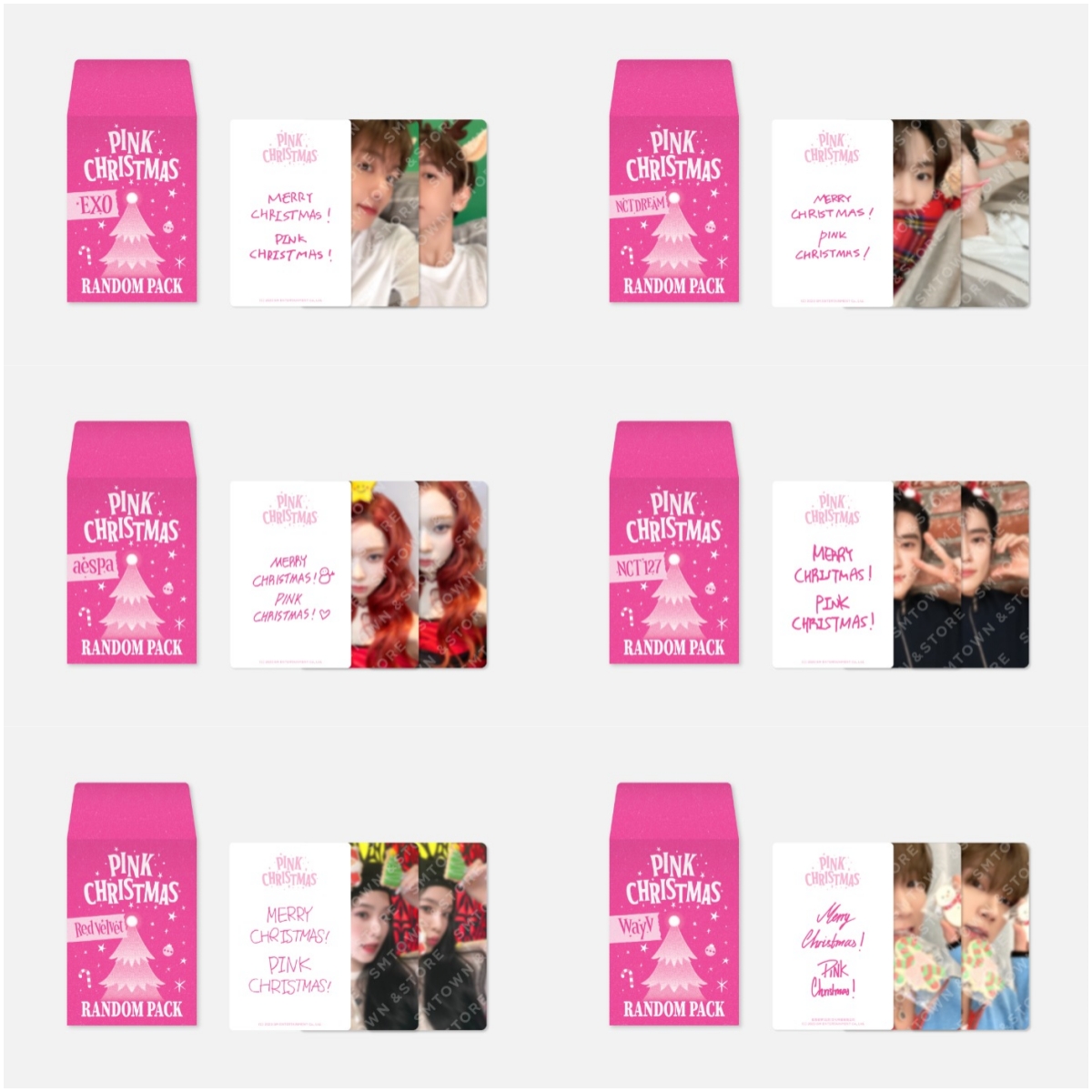 【明天娱乐】2023 SMTOWN pink christmas 圣诞随机卡包 周边 卡牌