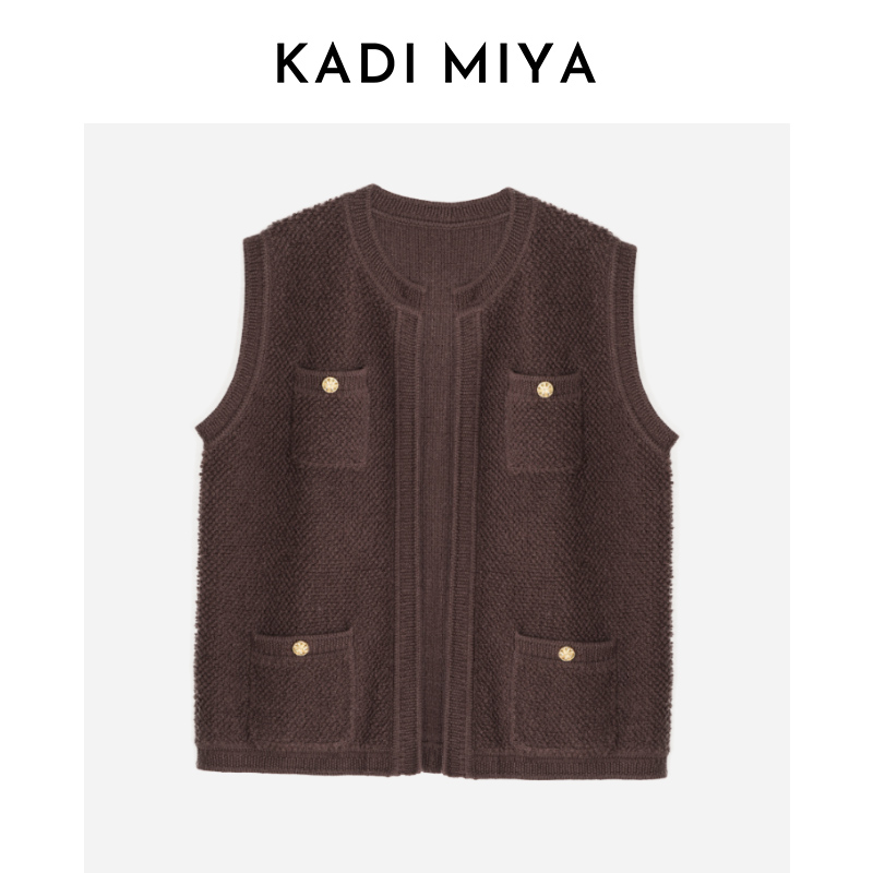 KADIMIYA法式小香风气质温柔宽松针织马夹开衫复古休闲叠穿马甲