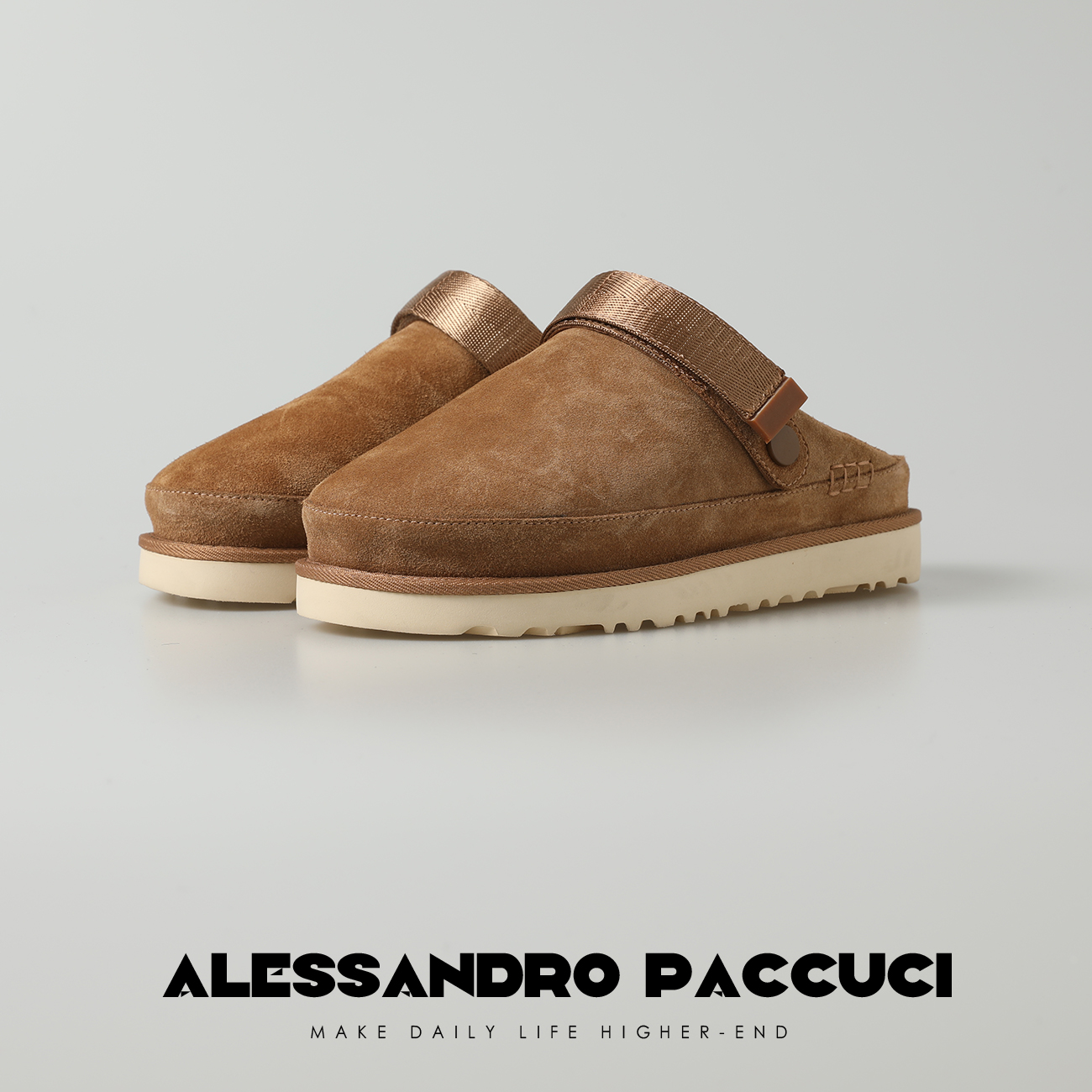 Alessandro Paccuci洛哥25046X轻便舒适牛皮反绒 UG*经典外穿拖鞋