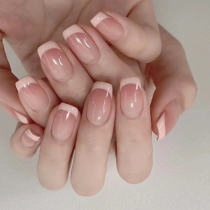 【少女粉法式】【喵公子】纯手工穿戴甲可拆卸美甲光疗甲