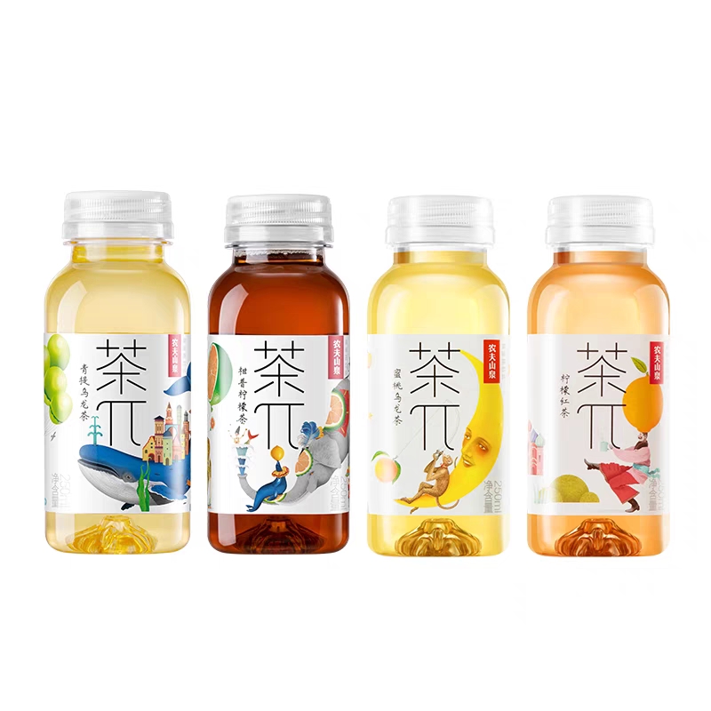 农夫/山泉茶派茶π250ml小瓶整箱装茶兀果味茶饮料蜜桃乌龙柠檬
