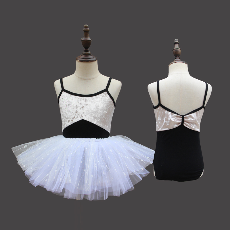 新款儿童舞蹈练功服女童夏季吊带丝绒体操服幼儿中国舞蝴蝶结裙