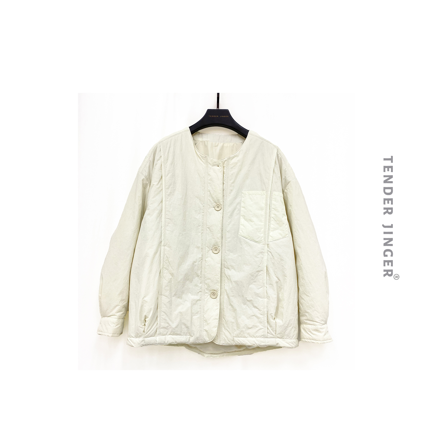 Tender Jinger【设计师】2023秋冬纯色保暖立领外套T2309JCC46421