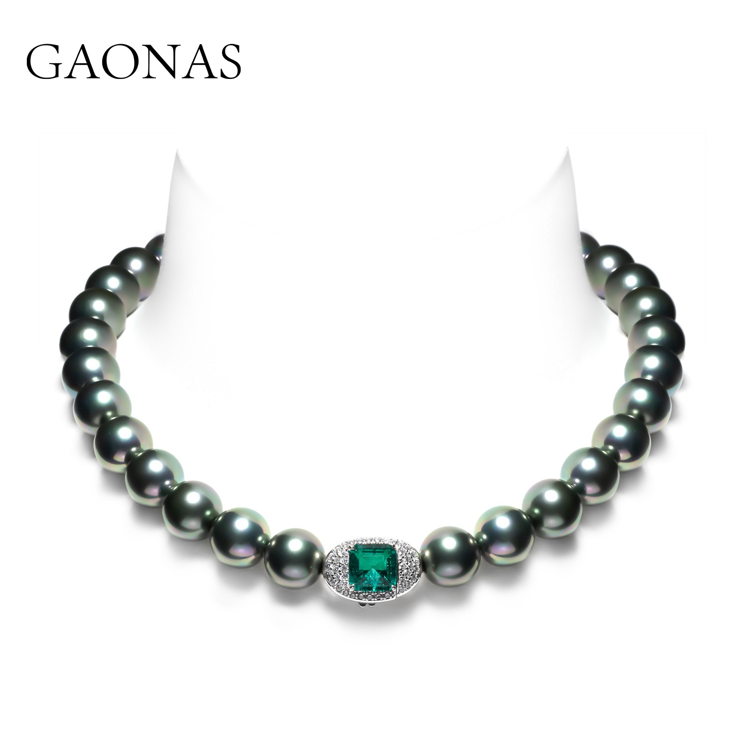GAONAS 坠链均925银仿珍珠 高纳仕 经典多功能绿珠链 ZWX111400