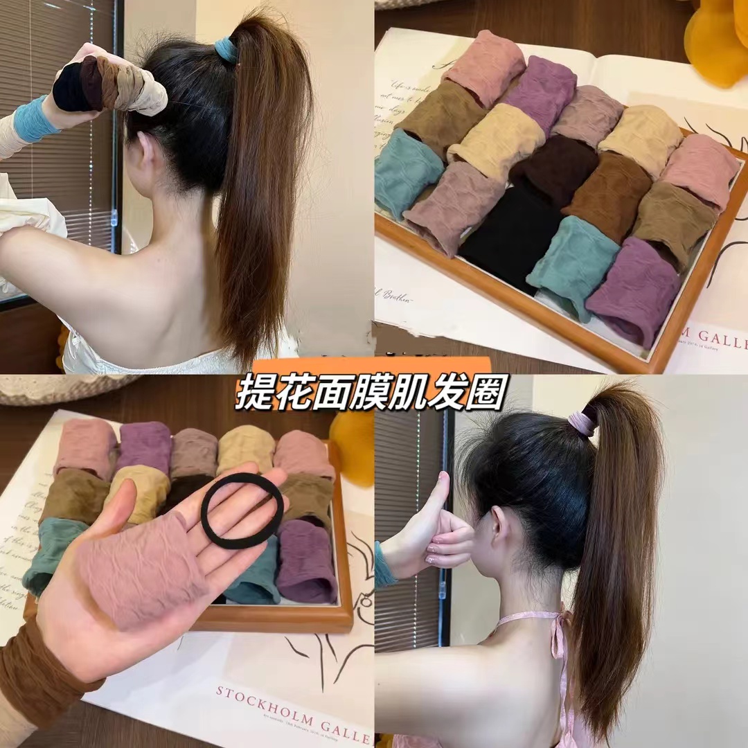 香妃恋人提花高弹耐用头绳气质百搭发绳韩式大批金高端布艺发圈