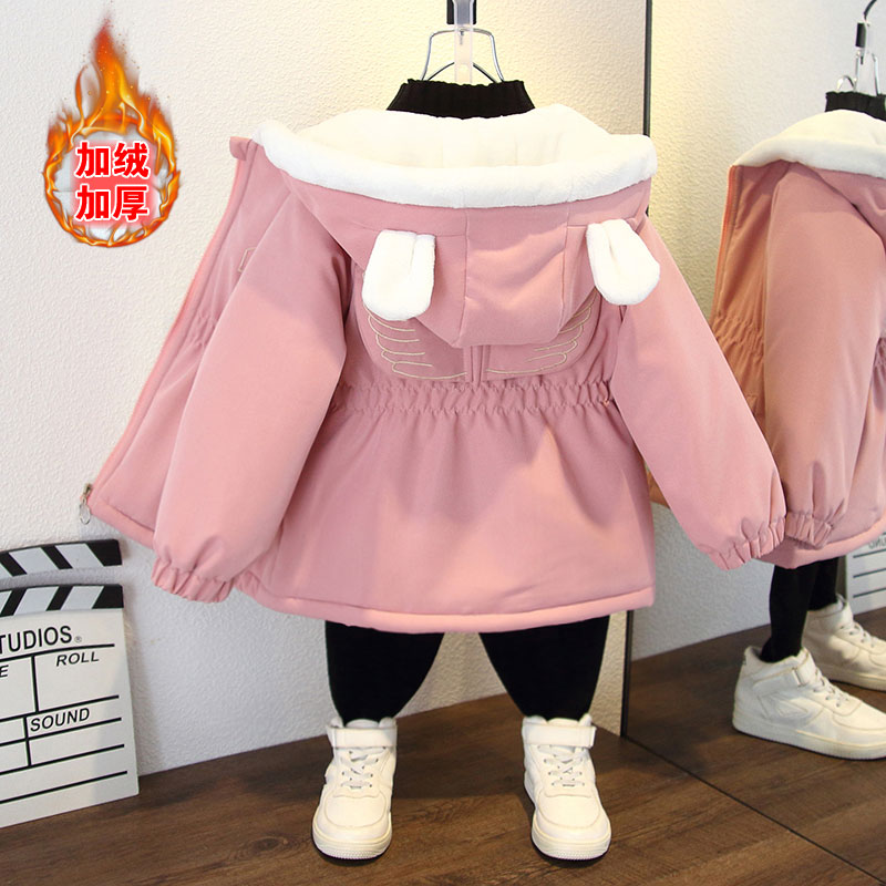 童装儿童棉服女童冬季保暖派克服外套宝宝秋冬装加绒加厚棉衣男童