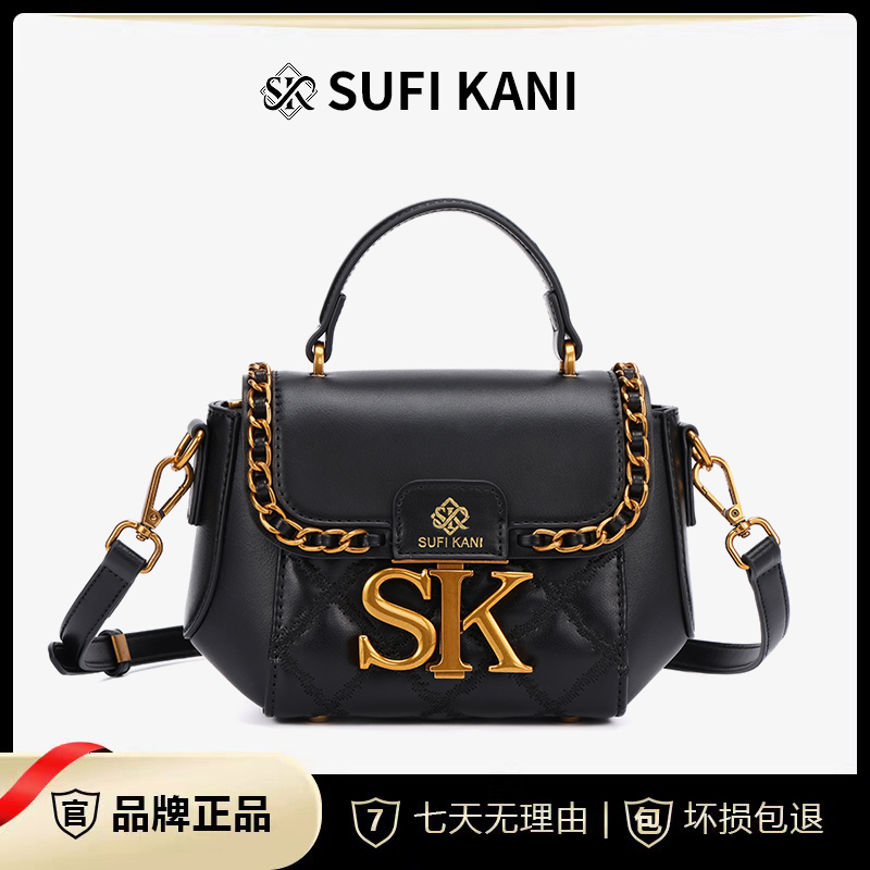 SUFI KANI 新款时尚高级感轻奢百搭单肩斜挎包9023#-黑色