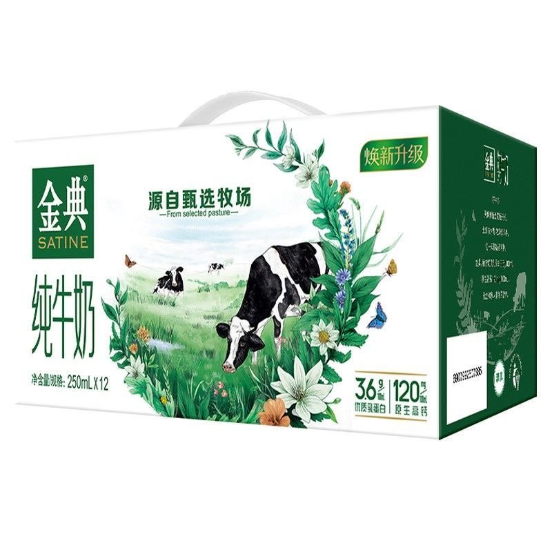 【喝到期月份】金/典纯牛奶250ml*12盒常温营养早餐牛奶蛋白质