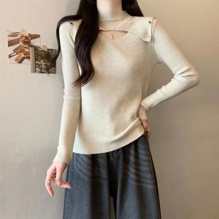 2023秋冬款女装显瘦上欧货超好看网红百搭针织内搭打底衫气质1234