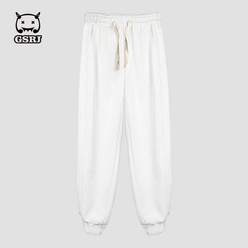 怪兽日记纯色潮流百搭韩版休闲裤宽松运动束脚卫裤