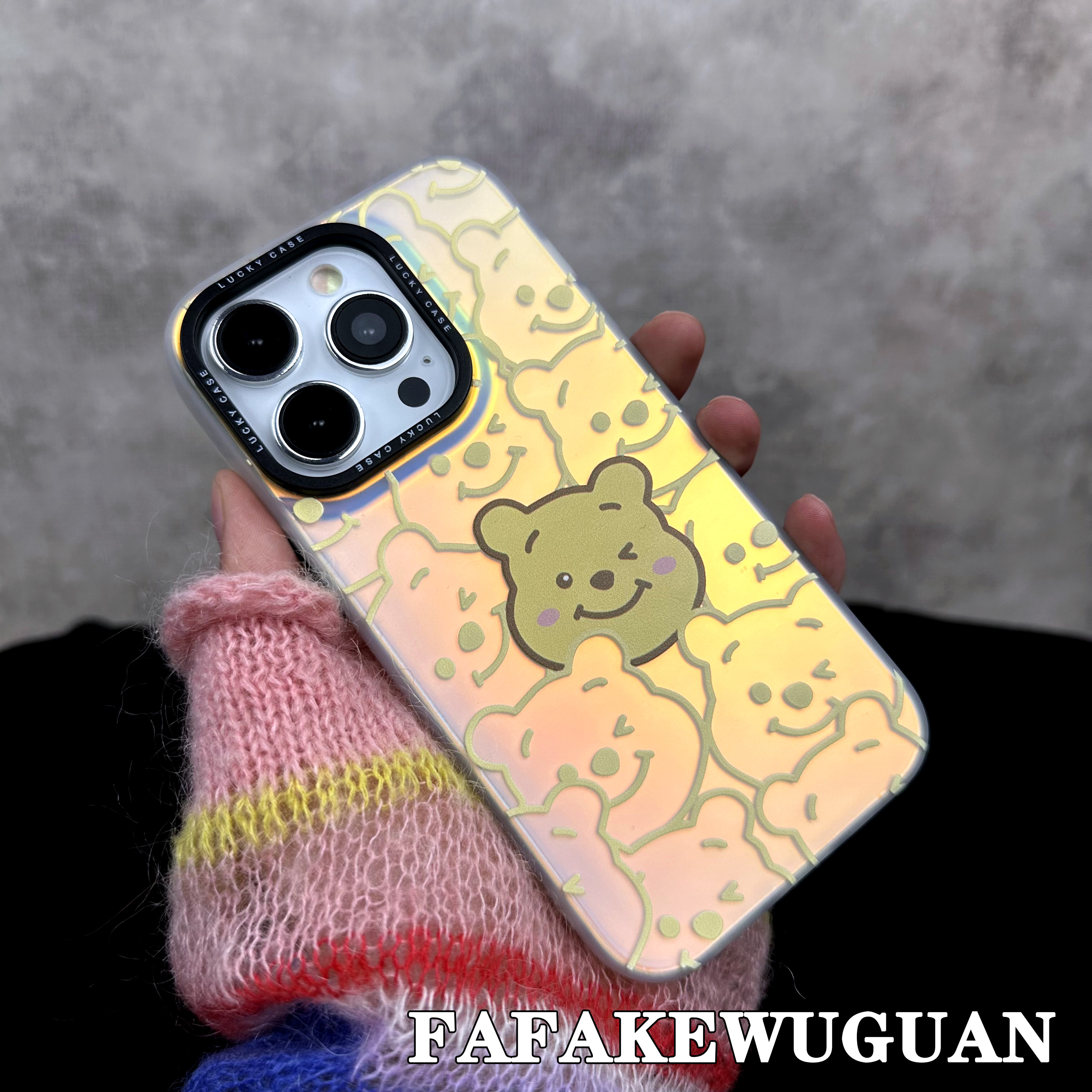 适用苹果15INS维尼熊IMD手机壳iphone15pro/14pro防摔创意