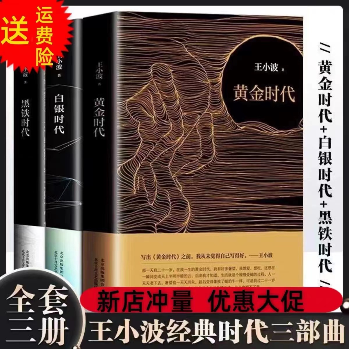 【精装】王小波作品集 黄金时代+白银时代+黑铁时代三部曲+青铜时代