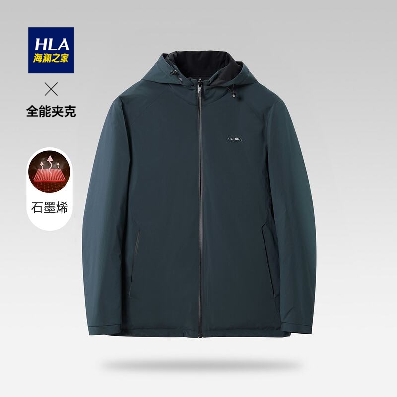 HLA/海澜之家秋冬男士连帽工装风防风防水夹克有型休闲经典时尚