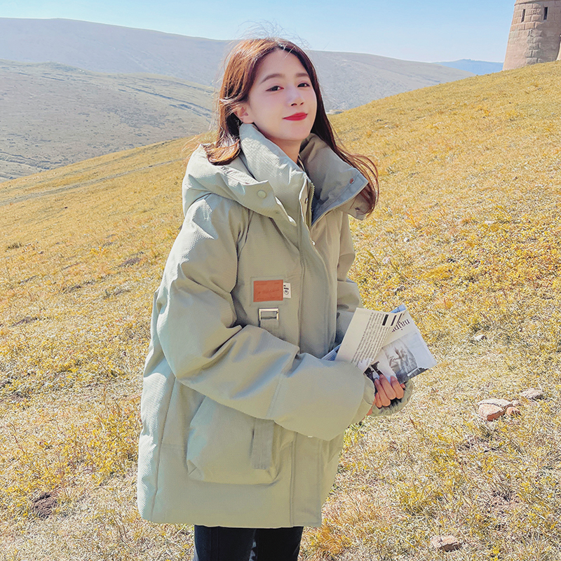 学生棉服女短款小个子棉衣冬季韩版宽松加厚棉袄潮流工装连帽外套