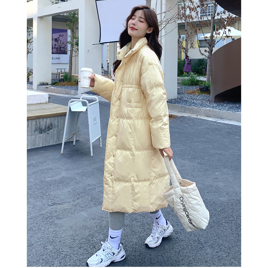 敲柔软棉服女中长款2023冬新款棉衣韩版简约百搭温柔加厚棉袄外套