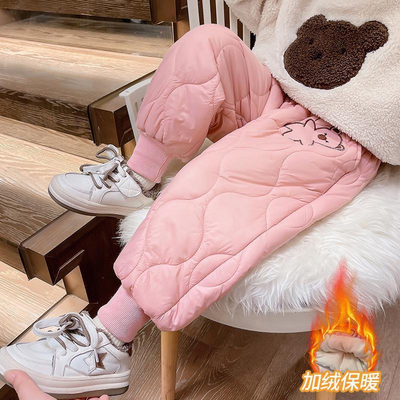 女童裤子一条过冬儿童棉裤秋冬款外穿三层加厚小童宝宝冬装加绒裤