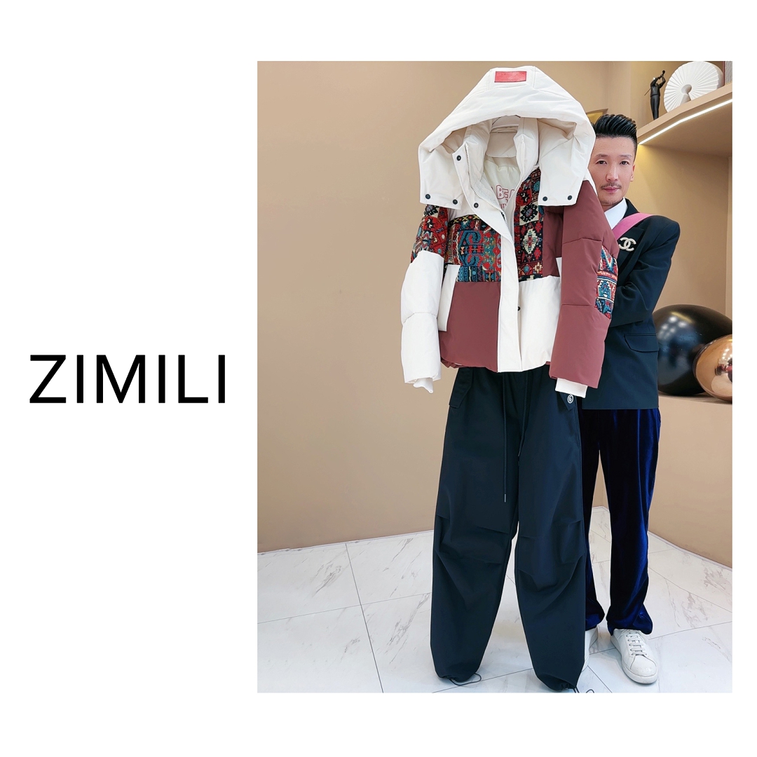 【LIANG哥定制】冬季长款阔版国潮羽绒服2631A+黑色加绒工装裤2560A