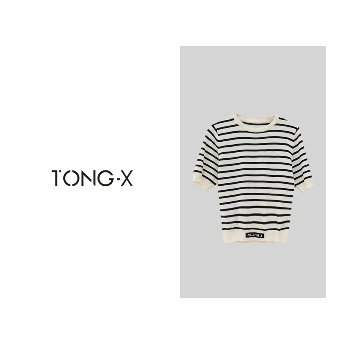 【同瑄品牌】新款时尚条纹针织上衣 G0209