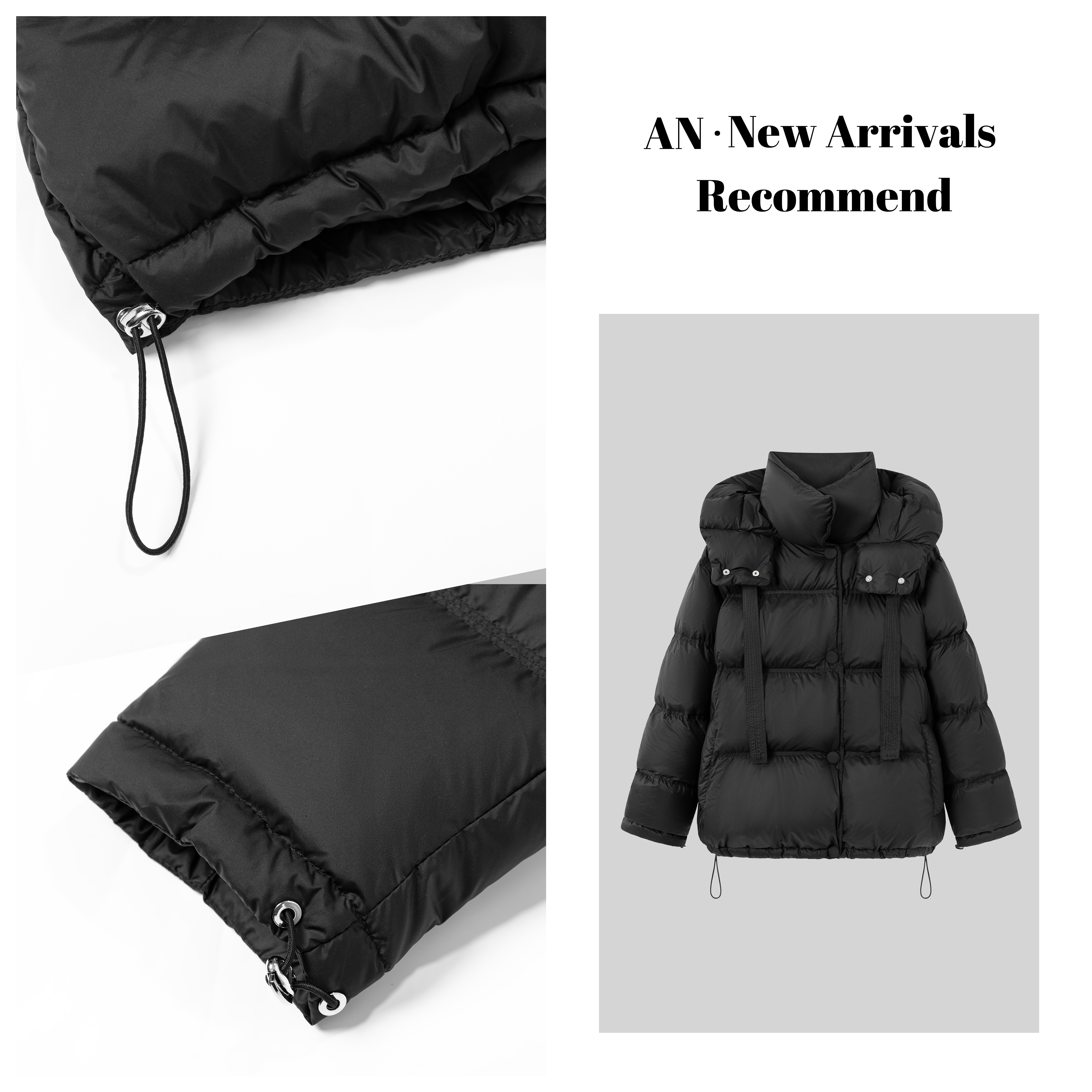 安南AN【抗寒女战士】A11402冬季新款高级感韩版保暖连帽羽绒服