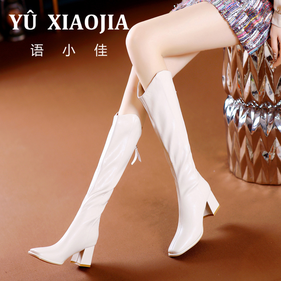 下架[已开价]粗跟骑士靴2023秋冬季百搭方头中高跟长筒靴GM9527-5