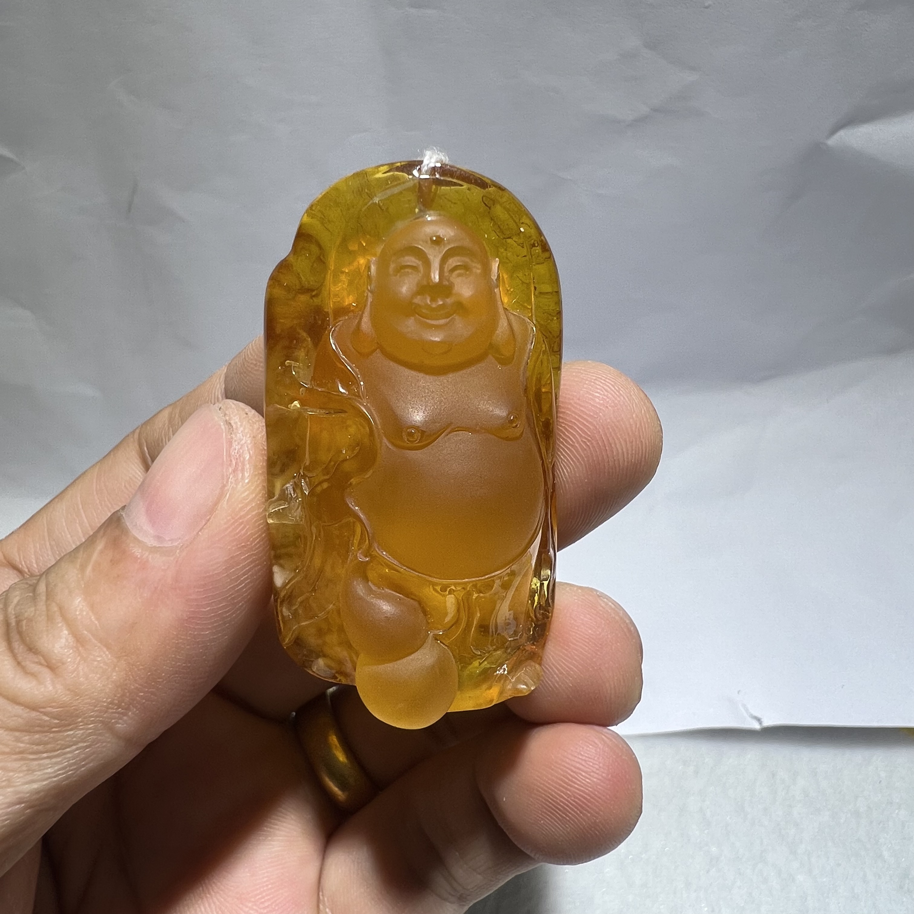 貔貅招财女神同款琥珀蜜蜡吊坠挂件女款镶嵌巧雕大气时尚俏色高冰