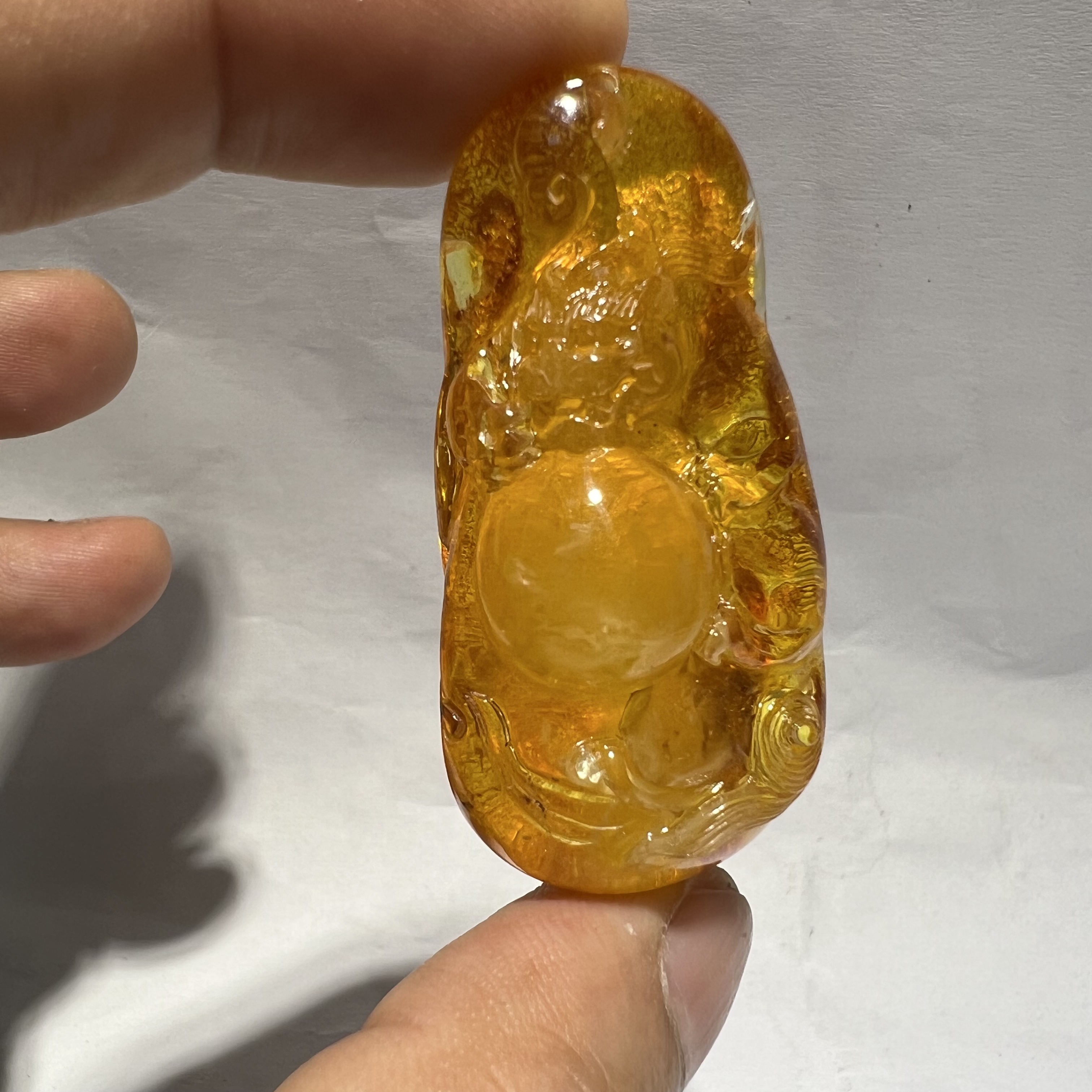 好玉易珠宝琥珀蜜蜡吊坠挂件貔貅招财女款镶嵌巧雕俏色高冰糖料