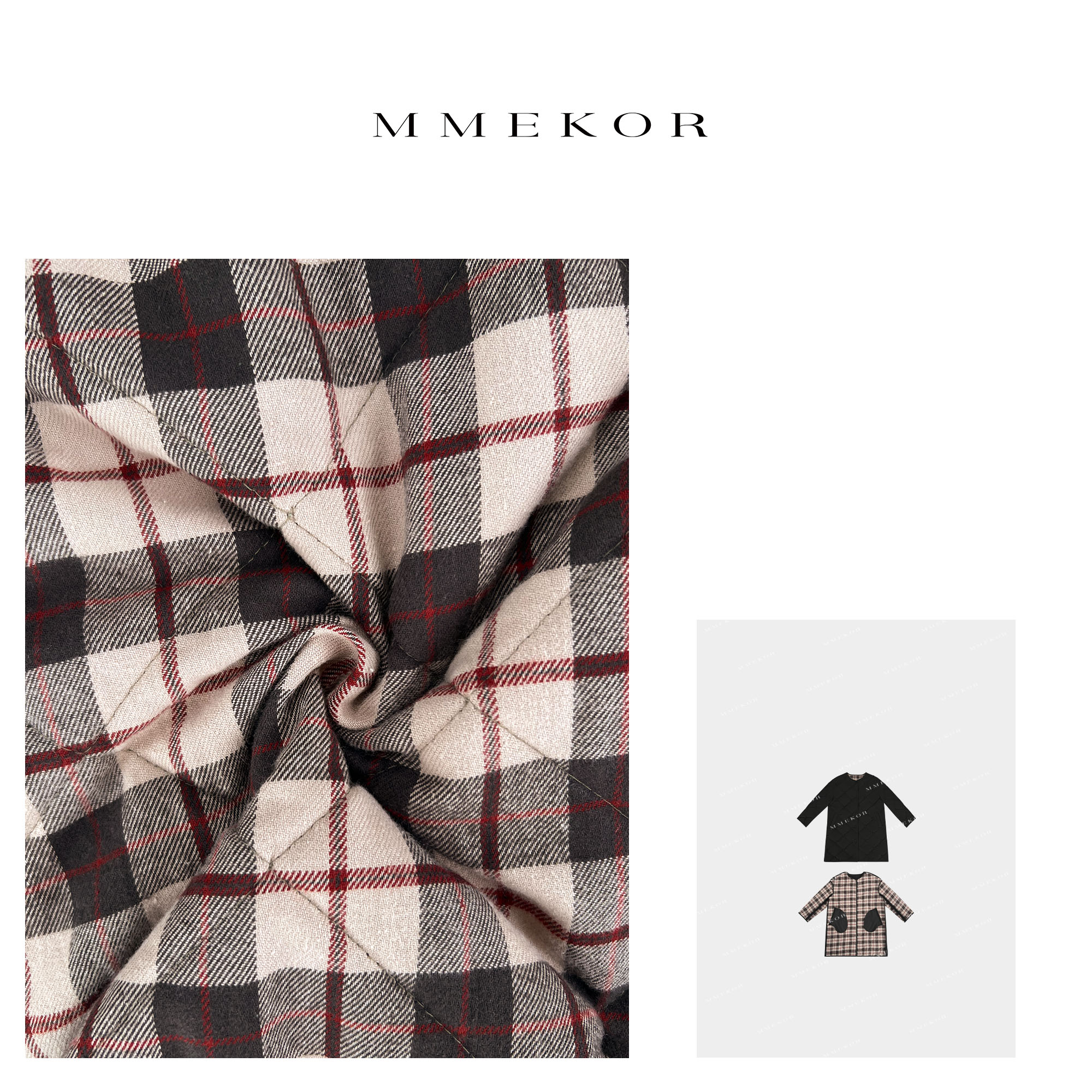 MMEKOR“冬日限定"菱格夹棉棉服秋冬新款静奢风轻便棉服 87132