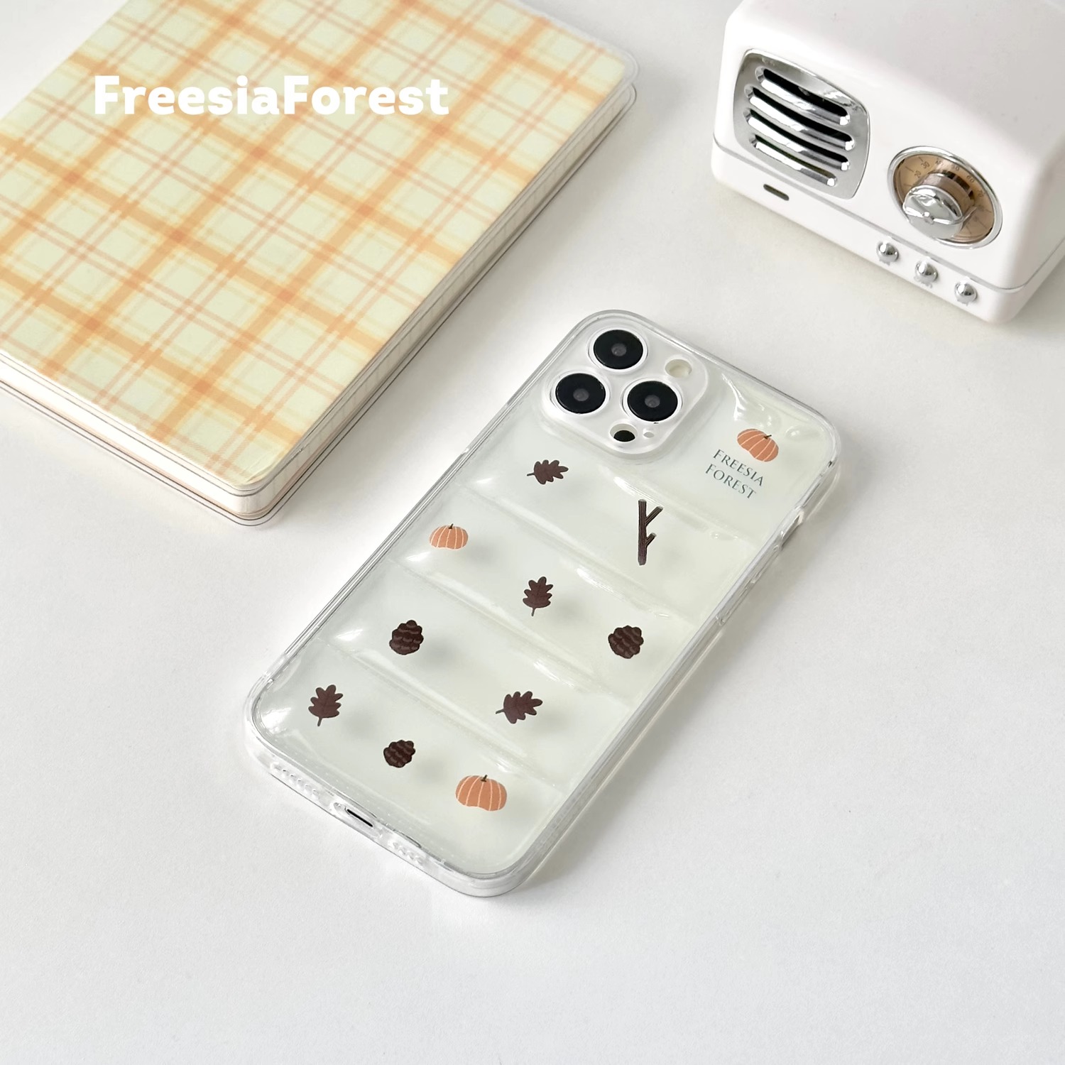 立体羽绒服气囊松果秋冬iPhone14pro苹果13promax15手机壳12个性