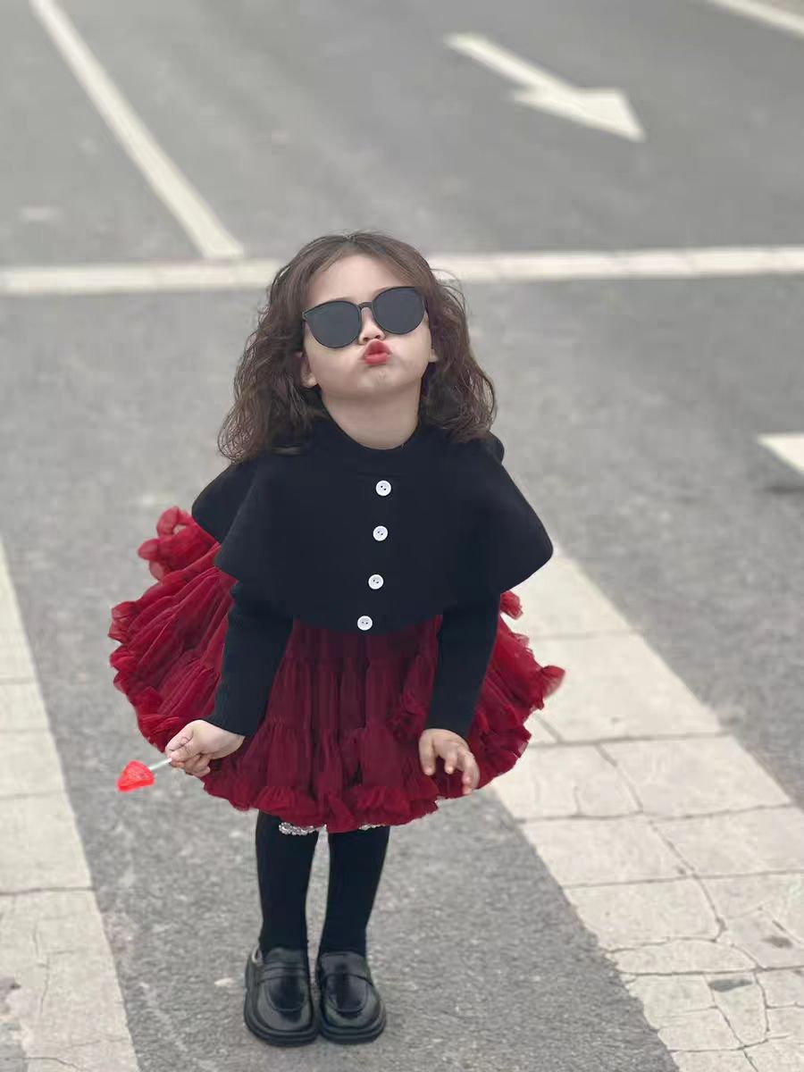 年款秋冬百搭儿童半身裙童装女童短裙洋气韩版百褶公主纯色女宝