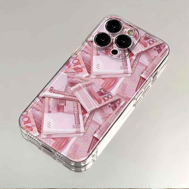 有钱发财苹果15Promax手机壳iPhone14趣味13小众12个性11男女xr软