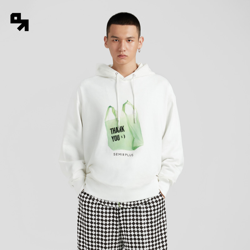 SEMIRPLUS潮牌连帽卫衣2022秋新款男女重磅外套117322116217印花