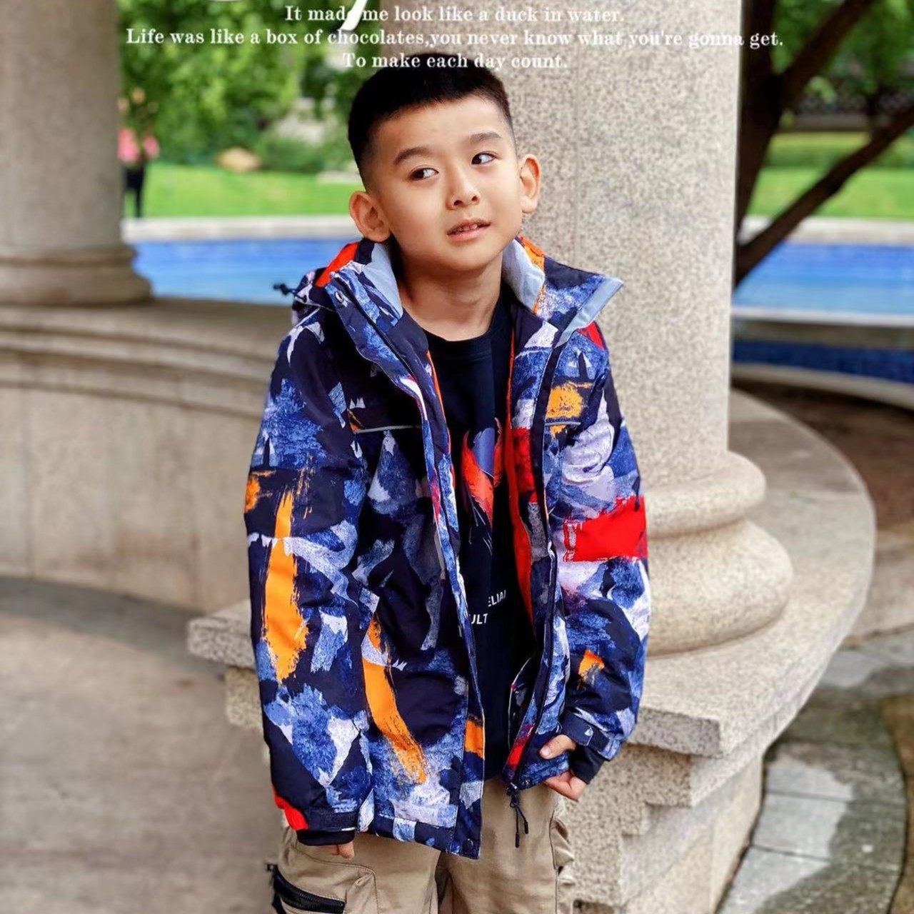 清库房才炸的！东北可过冬！儿童棉衣户外休闲滑雪服9619012-1款