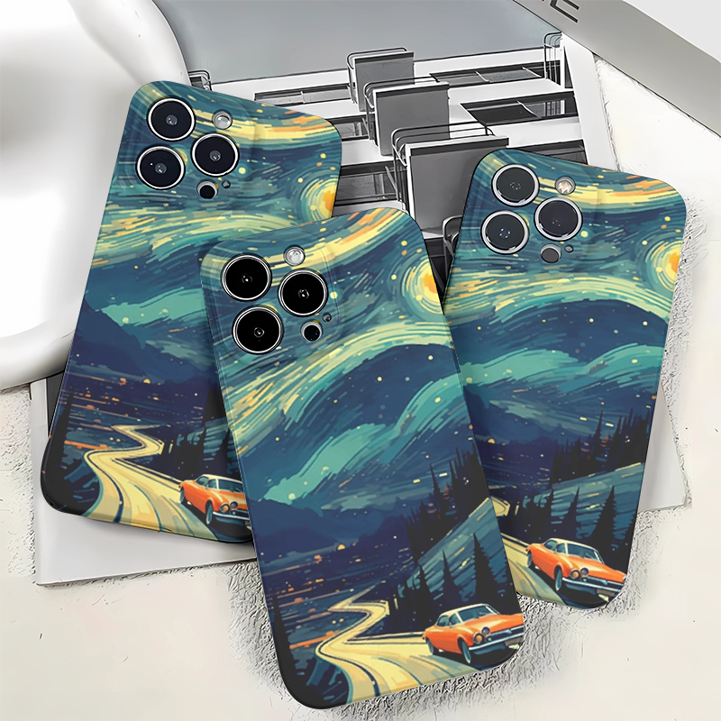 原创适用iphone13P苹果15创意1个性12星空跑车精孔全包菲林手机壳