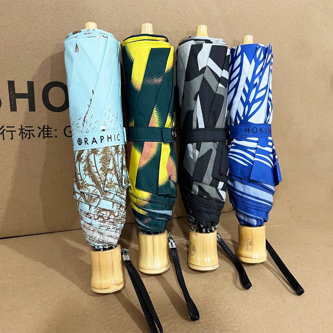 【VV专属】C596小清新小黑伞三折手动黑胶防风防雨防嗮太阳伞